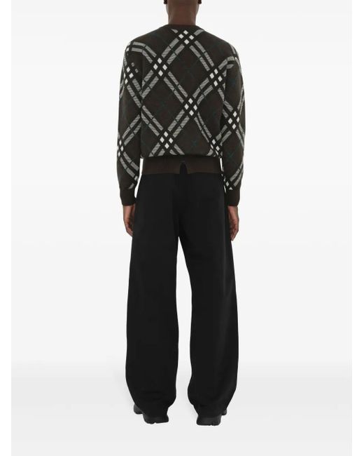 Burberry Black Relaxed Fit Wool Mohair Sweater for men