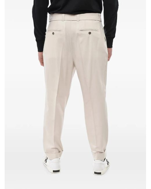 Paolo Pecora White Pleated Belted Trousers for men