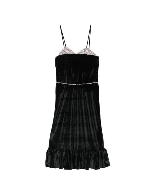 Dunesi Black Lolita Crystal-Embellished Midi Dress