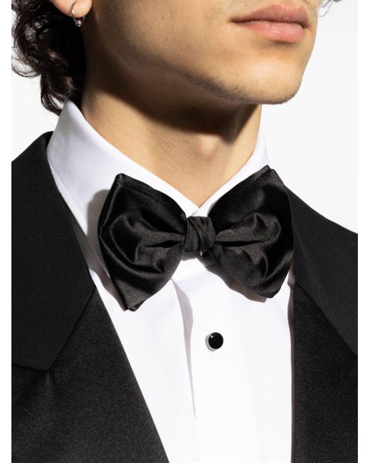Giorgio Armani Black Adjustable-fit Silk Bow Tie for men