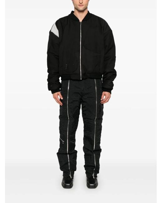 Who Decides War Black Patchwork-Design Jacket for men