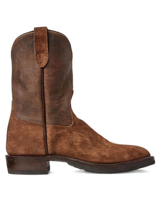 RRL Brown Walker Leather Ankle Boots for men