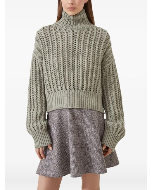 Brunello Cucinelli Green Turtleneck Cashmere Sweater