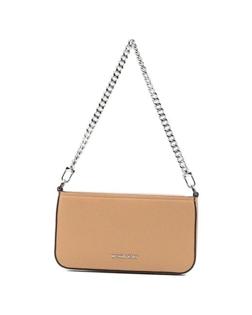 MICHAEL Michael Kors White Small Bryant Chain Leather Shoulder Bag