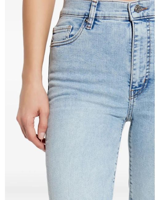 FRAME Blue Buttoned Straight-Leg Jeans