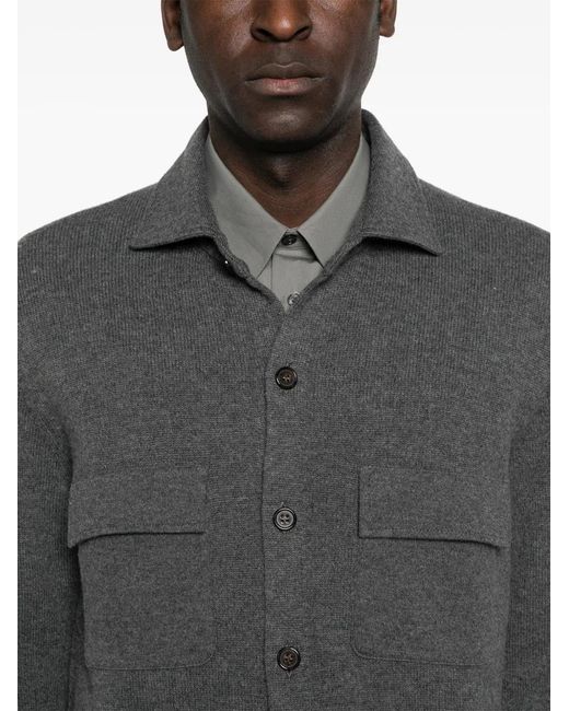 Corneliani Gray Chemise À Poche Boutonnée for men