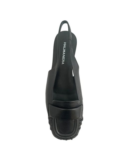 Halmanera Black Mules Froncées À Bride Arrière