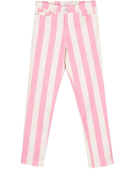 Mc2 Saint Barth Pink Halbhohe Belleville Tapered-Jeans