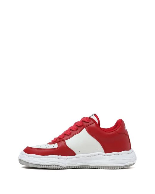 Maison Mihara Yasuhiro Red Wayne Low-Top Leather Sneakers