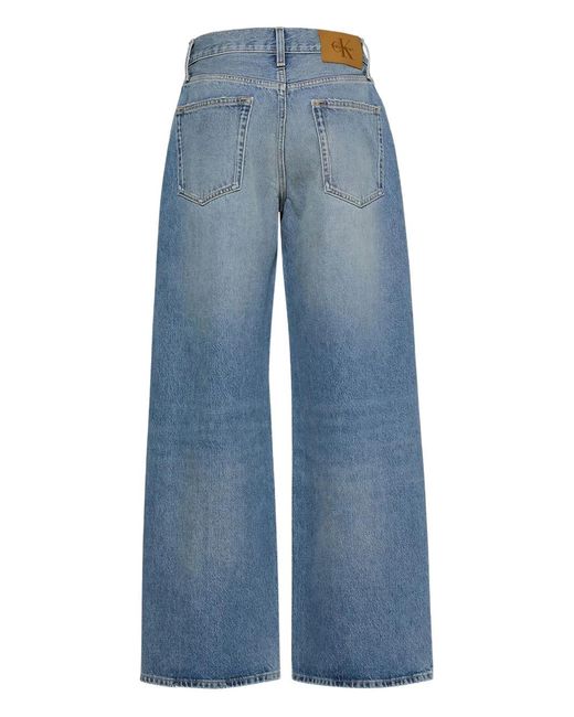 Calvin Klein Blue Logo-Patch Jeans