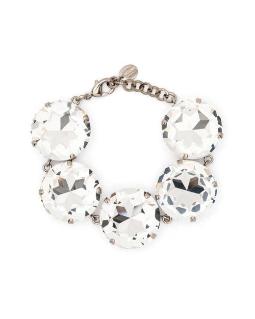 Moschino White Crystal-embellished Bracelet