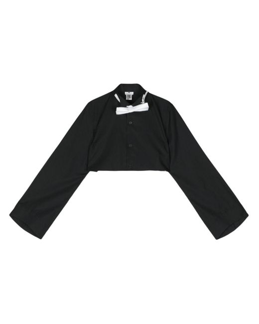 Noir Kei Ninomiya Black Cropped-Hemd mit Fliege
