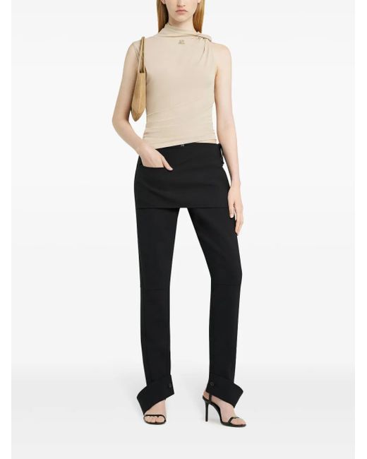 Courreges Natural Asymmetric Sleeveless Top