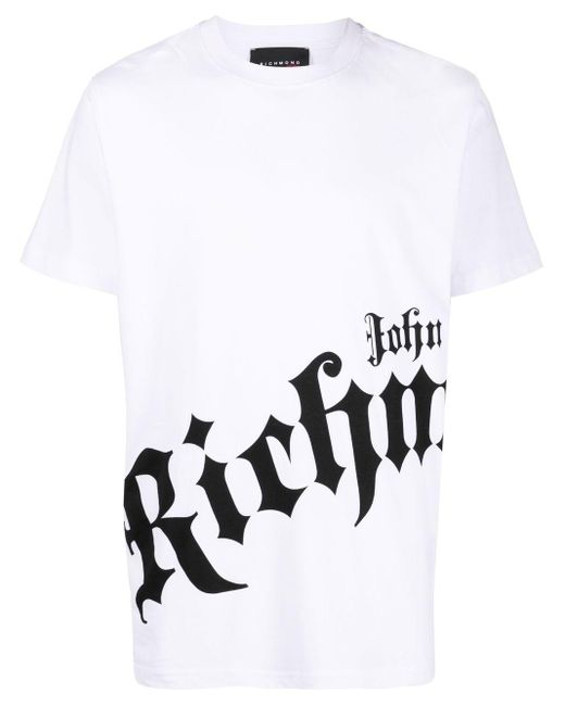 John Richmond Cotton Logo-print T-shirt in White for Men | Lyst