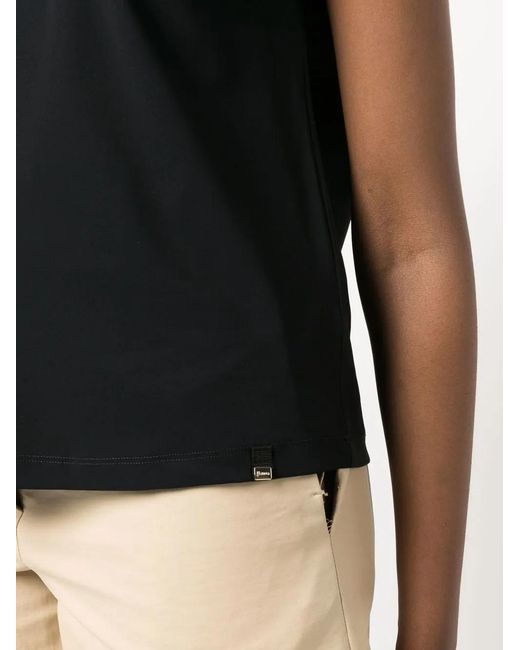 Herno Black Tulle-Panel T-Shirt