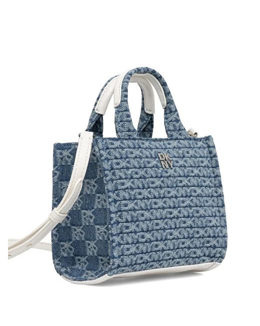 DKNY Blue Logo-Pattern Tote Bag