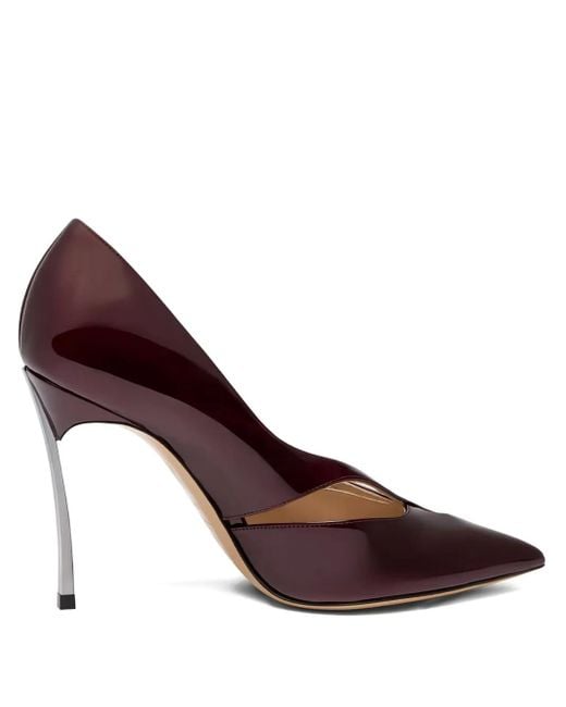 Casadei Women's Brown 100Mm Blade Pantera Cut-Out Heeled Pumps