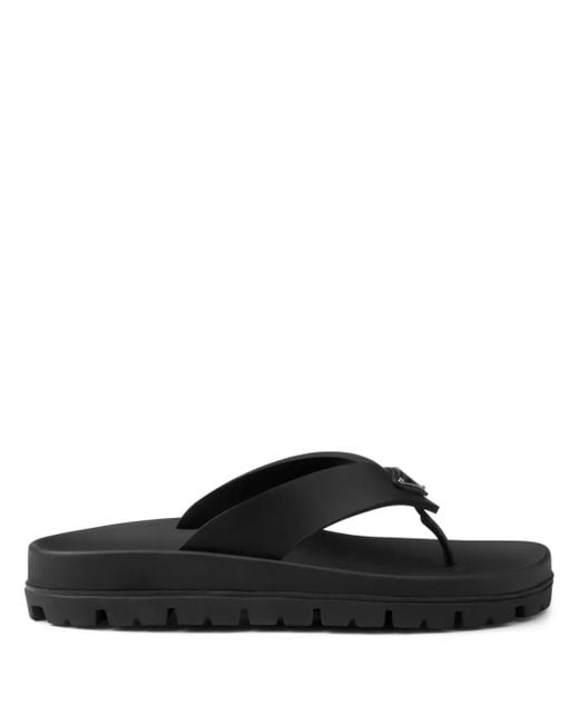 Prada Teenslippers Met Logo in het Black