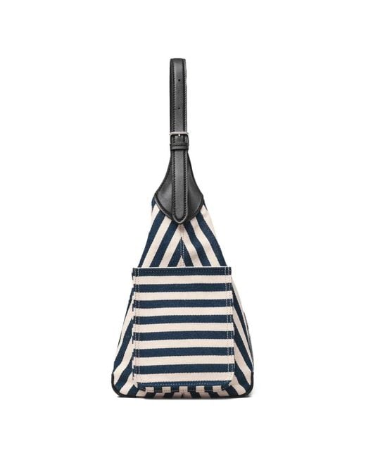 Marc Jacobs White The Belted Canvas Striped Tote Bag