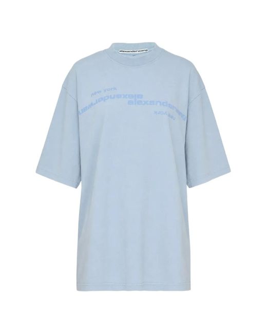 Alexander Wang Blue Logo-Print T-Shirt