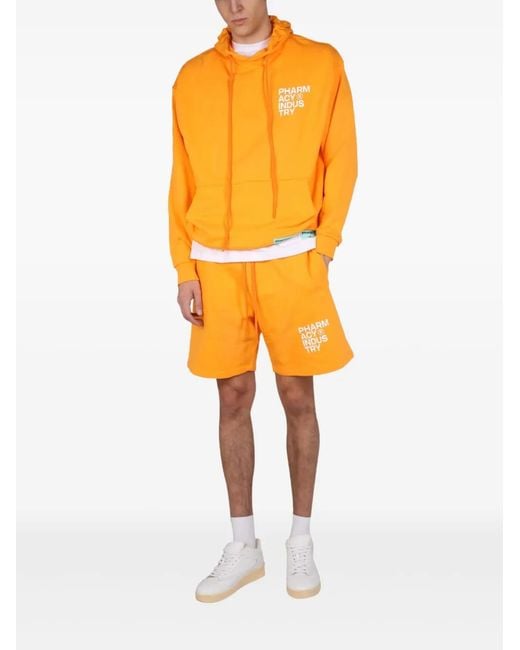 Pharmacy Industry Orange Drawstring Hoodie for men