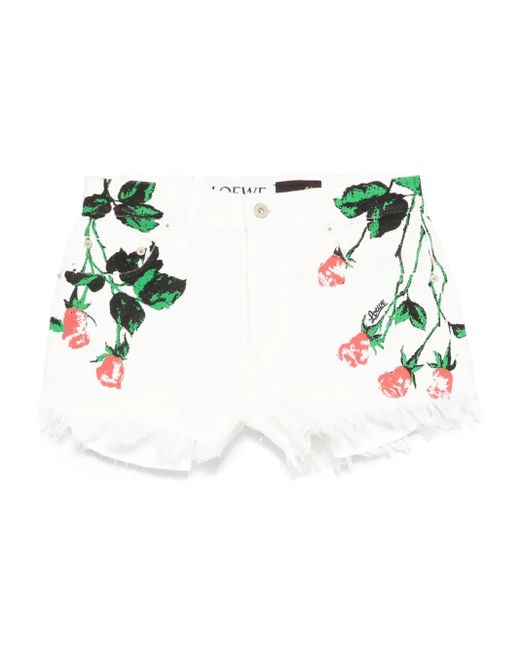 Loewe フローラル ショートパンツ White