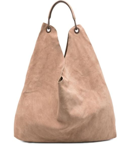 The Row Natural Bindle Three Suede Shoulder Bag
