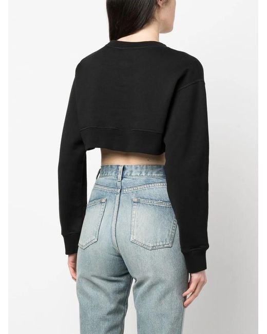 DSquared² Logo-Print Cropped Sweatshirt in het Black