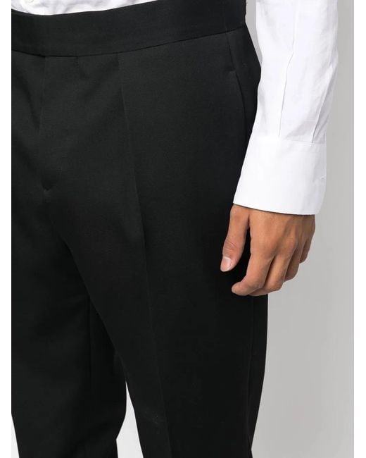 SAPIO Black Pleated Cropped Trousers for men
