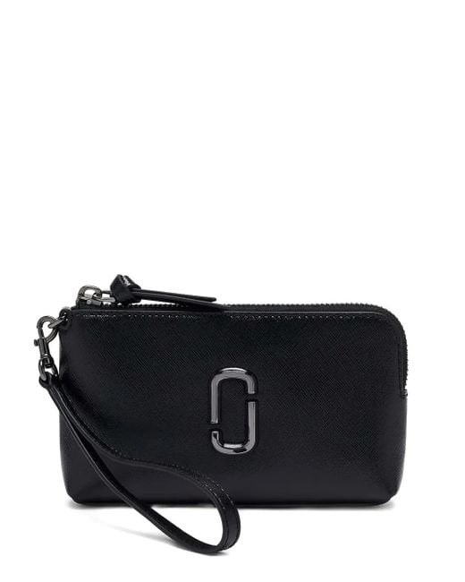 Marc Jacobs Black The Snapshot Leather Zip Wristlet