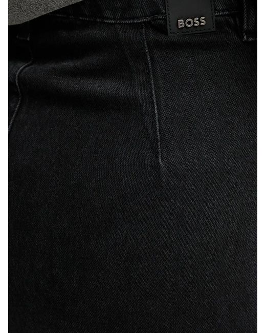 Boss Black Front-Split Denim Midi Skirt