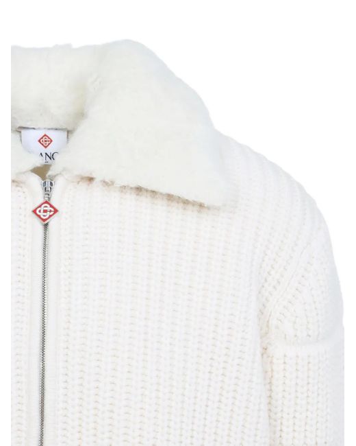 Casablanca White Ribbed Padded Jacket for men