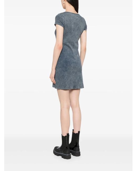 B+ AB Blue Logo-Appliqué Ribbed Minidress
