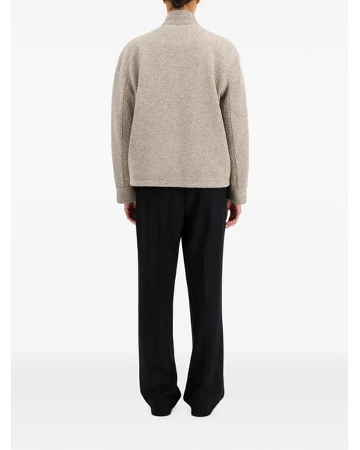 Harris Wharf London Natural Bouclé Wool Bomber Jacket for men