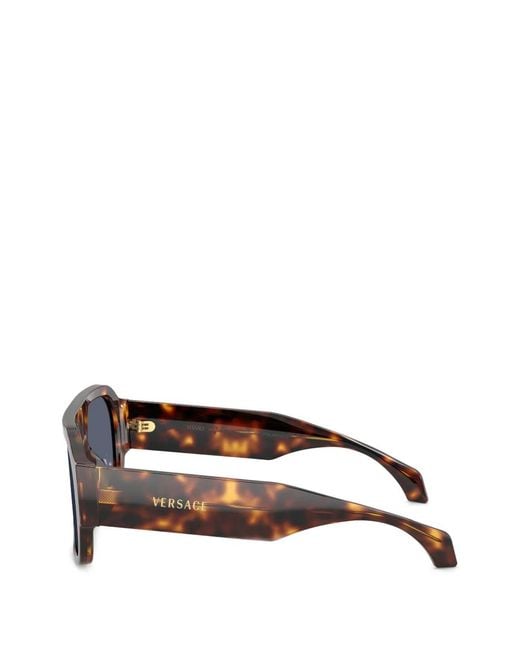 Versace Blue Logo-Detail Sunglasses for men