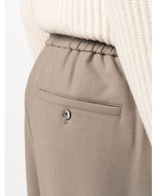 AMI Gray Straight-leg Elastic-waist Trousers for men