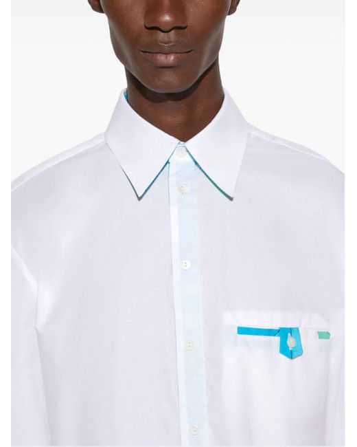 Emilio Pucci White Poplin Cotton Shirt for men