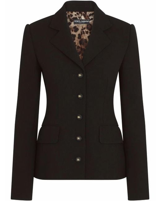 Dolce & Gabbana Black Milano-Stitch Jersey Single-Breasted Jacket