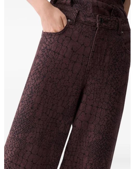 Liu Jo Brown Balloon Jacquard Trousers