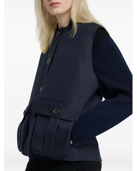 Barrie Blue Button-Fastening Pocket Rain Jacket