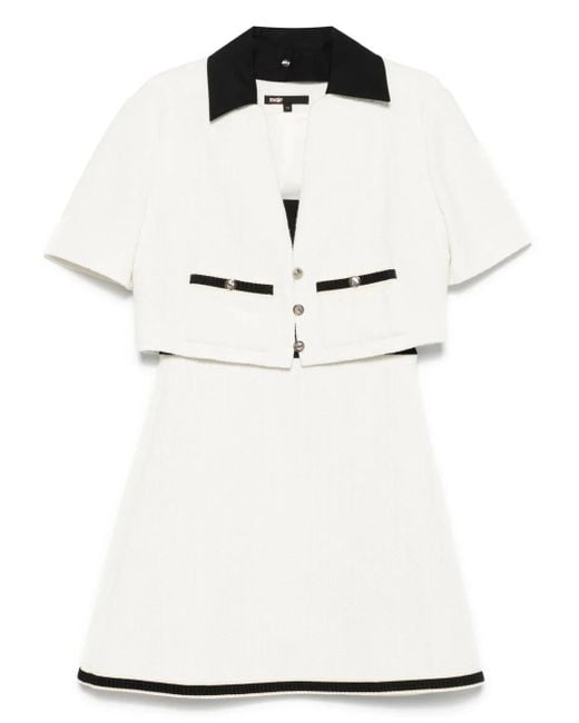 Maje White Tweed Dress And Jacket Set