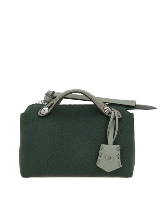 Fendi Green Logo-Lettering Tote Bag