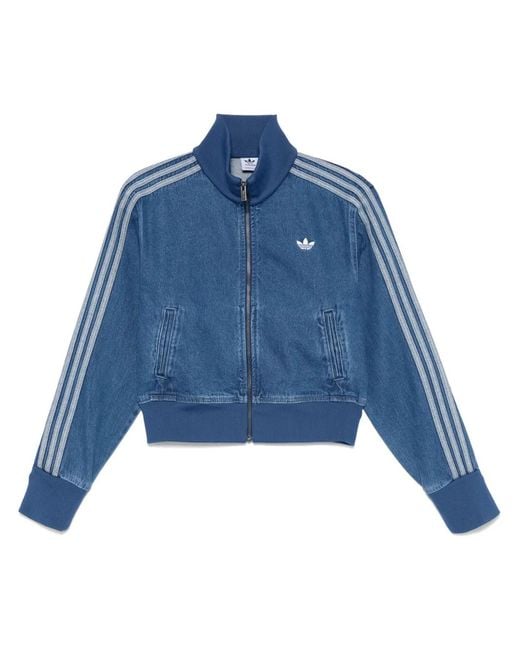 Adidas Blue Denim Bomber Jacket