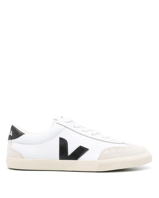 Veja White V-10 Panelled Sneakers