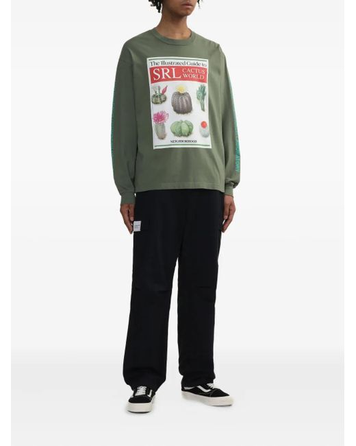 Neighborhood Green Cactus-Print Long-Sleeve T-Shirt for men