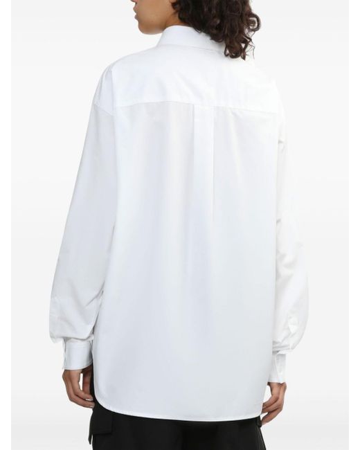 we11done White Logo-print Poplin Shirt
