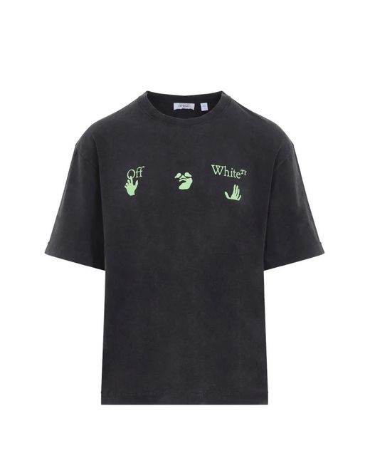 Off-White c/o Virgil Abloh Blue Logo-Print T-Shirt for men