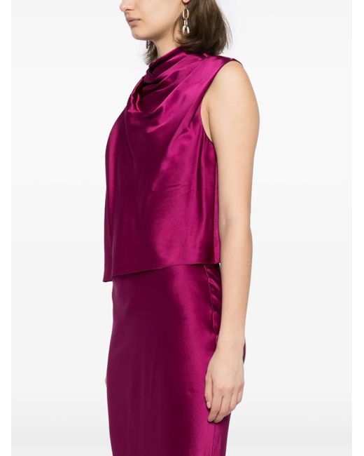 Michelle Mason Purple Open Back Top