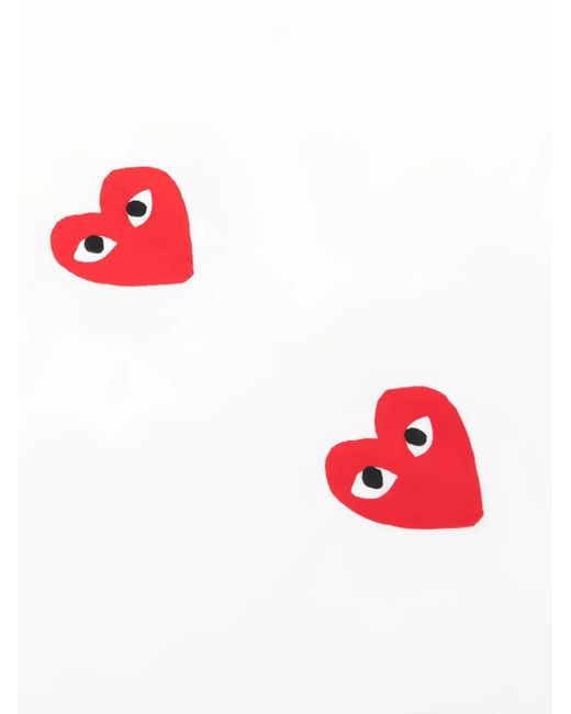 COMME DES GARÇONS PLAY White Heart-Print Long-Sleeve T-Shirt