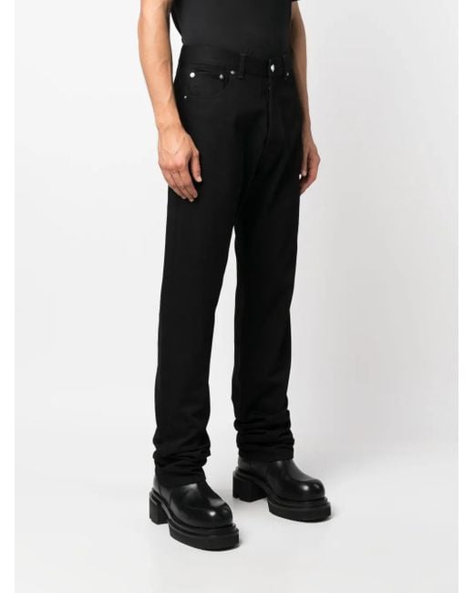 VTMNTS Black Barcode-Patch Straight-Leg Jeans for men